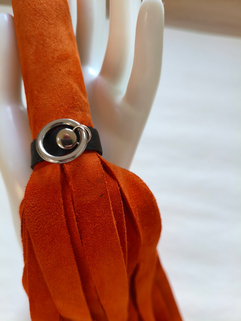 Martinet croûte cuir orange AdryX - détail lanières