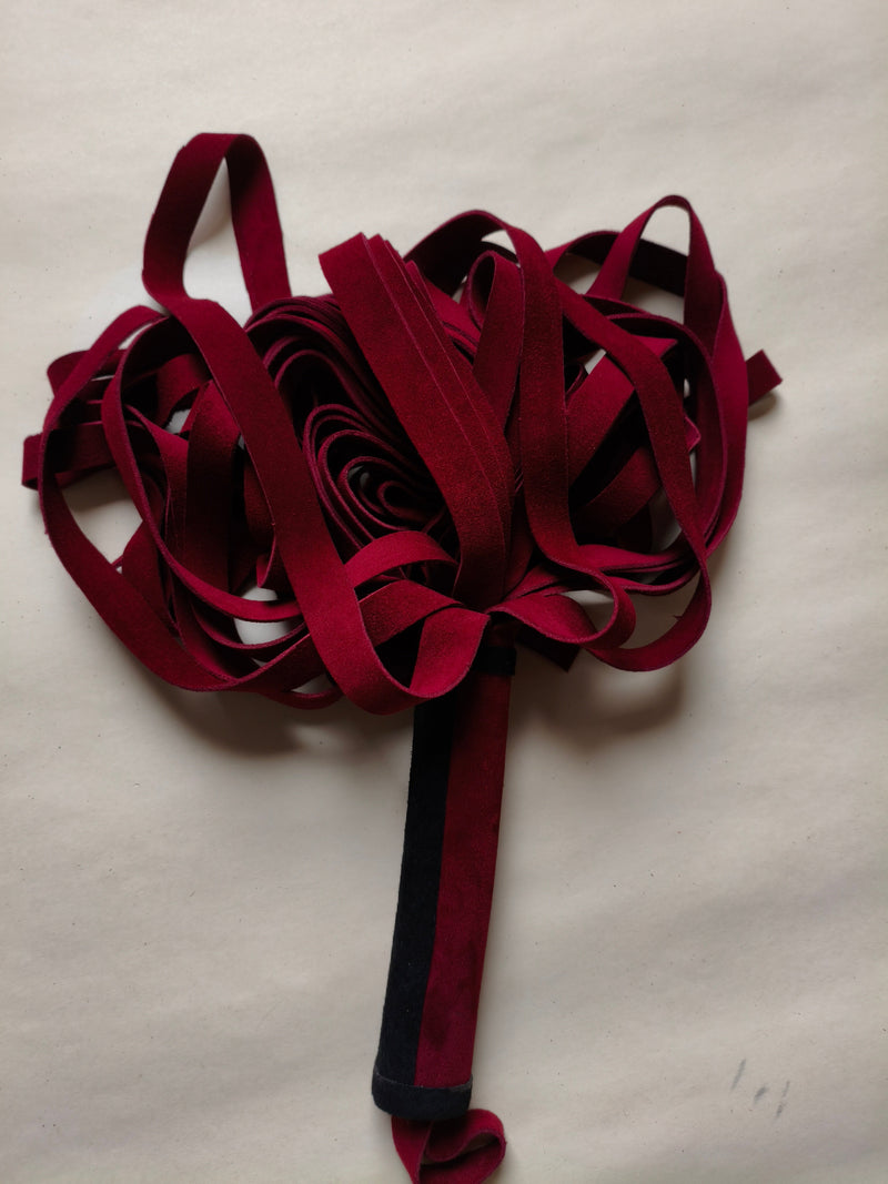 Martinet croûte cuir Bordeaux AdryX - détail lanières