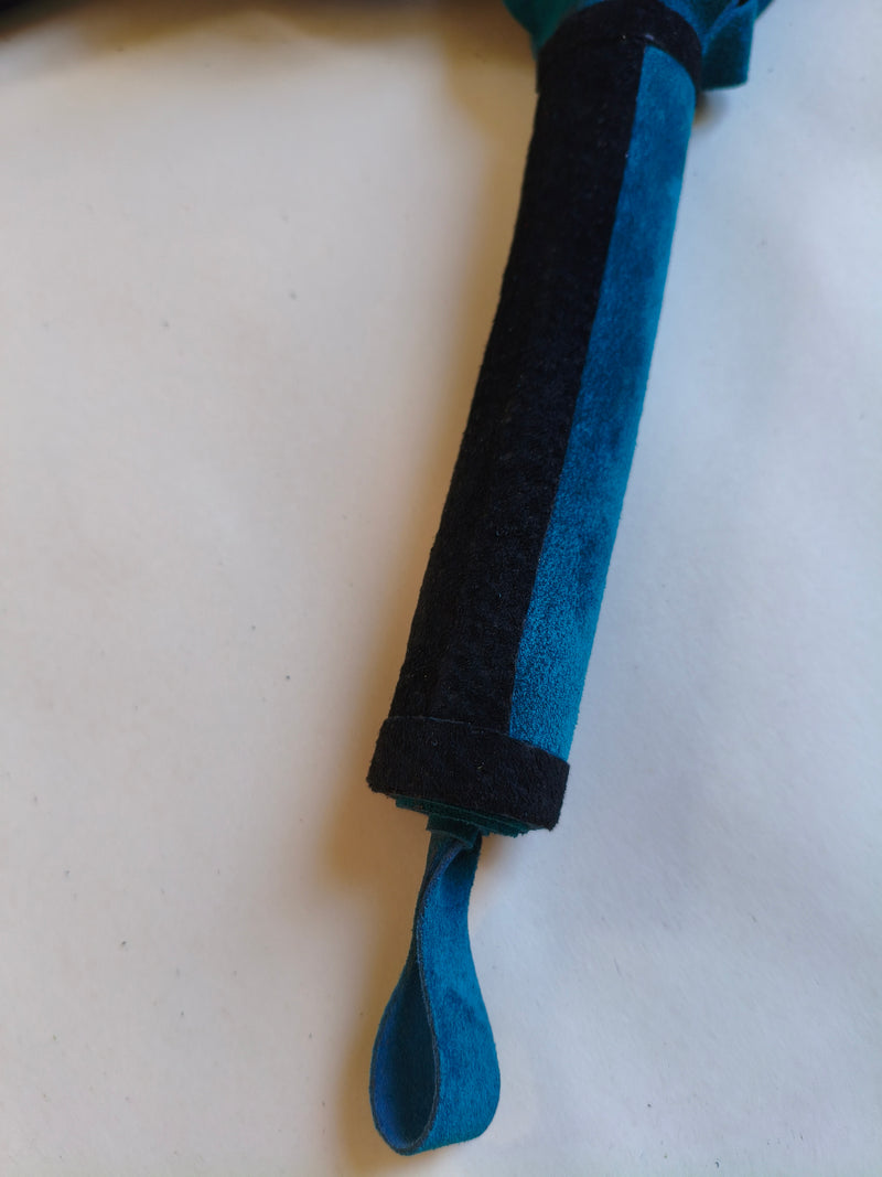 Duo martinets cuir bleu canard AdryX - vue de profil