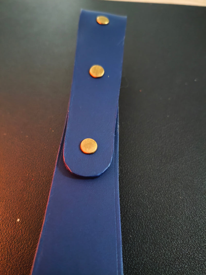 Paddle cuir bleu AdryX - détail rivets