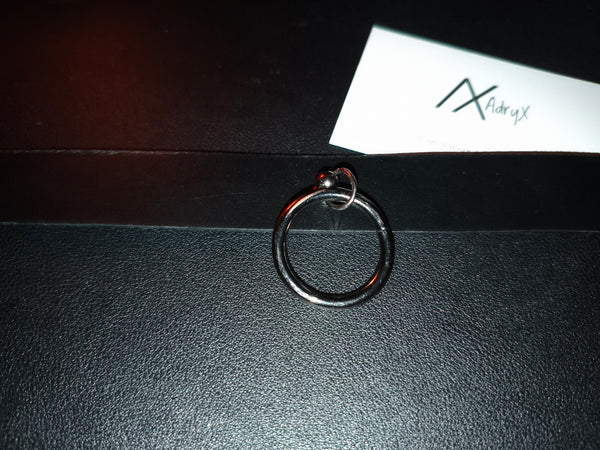 Collier cuir noir lisse AdryX - vue de face