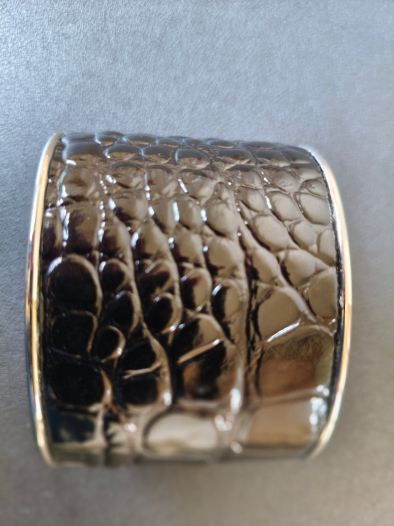 Bracelet manchette artisanal AdryX - intérieur métal argenté