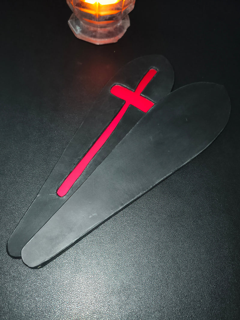 Paddle cuir fait main Les Croix du Silence AdryX - 31 cm