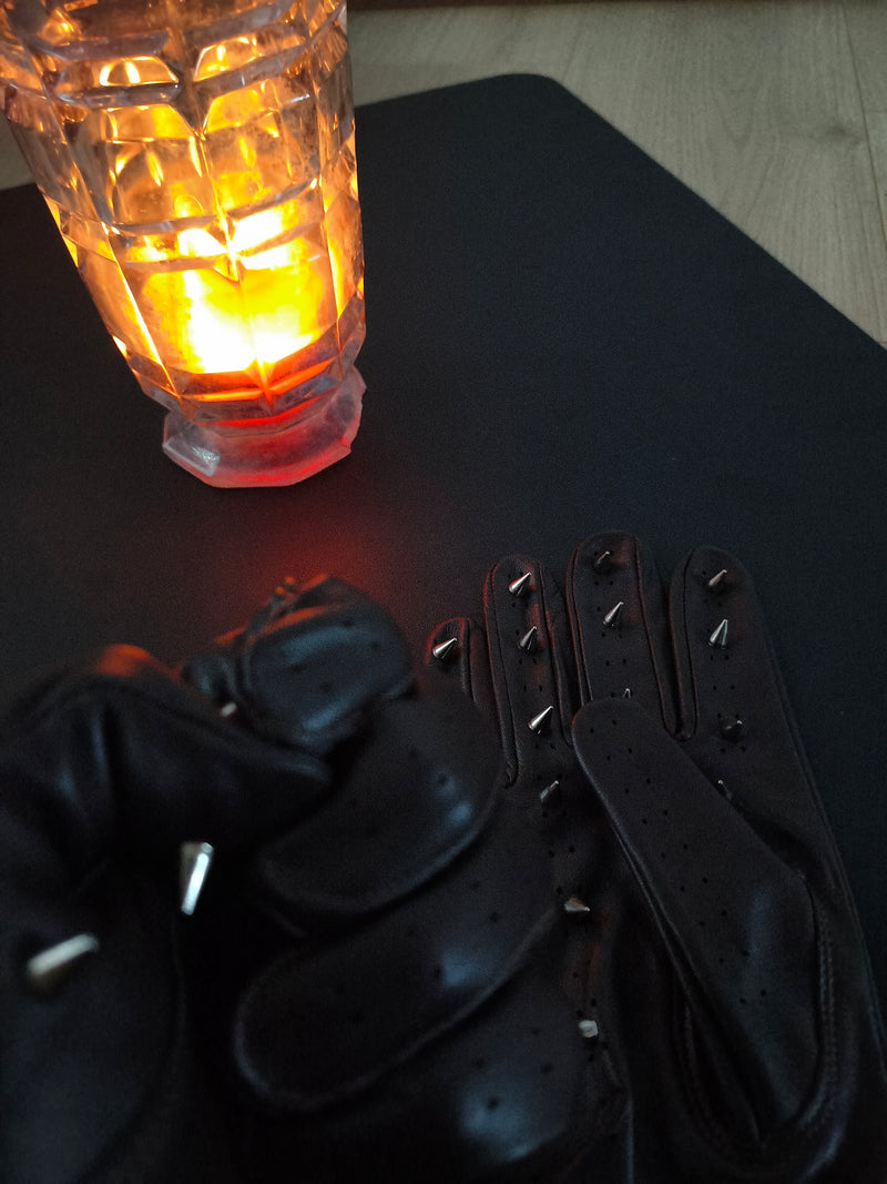 Gants cuir marron à pointes AdryX - vue dos, taille 9