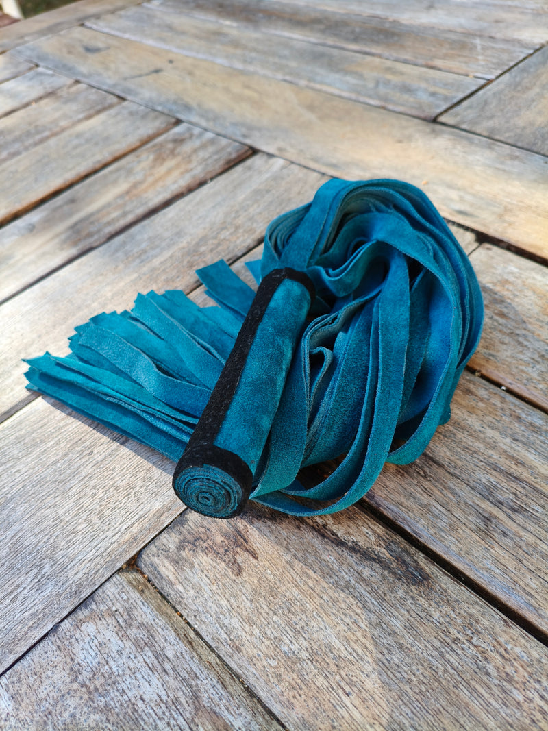 Soft Teal Leather Flogger – Beginner Flogger, Handmade