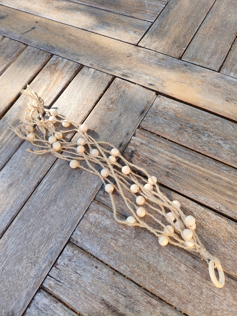 Martinet en jute et bois AdryX étiré sur toute sa longueur, environ 55 cm