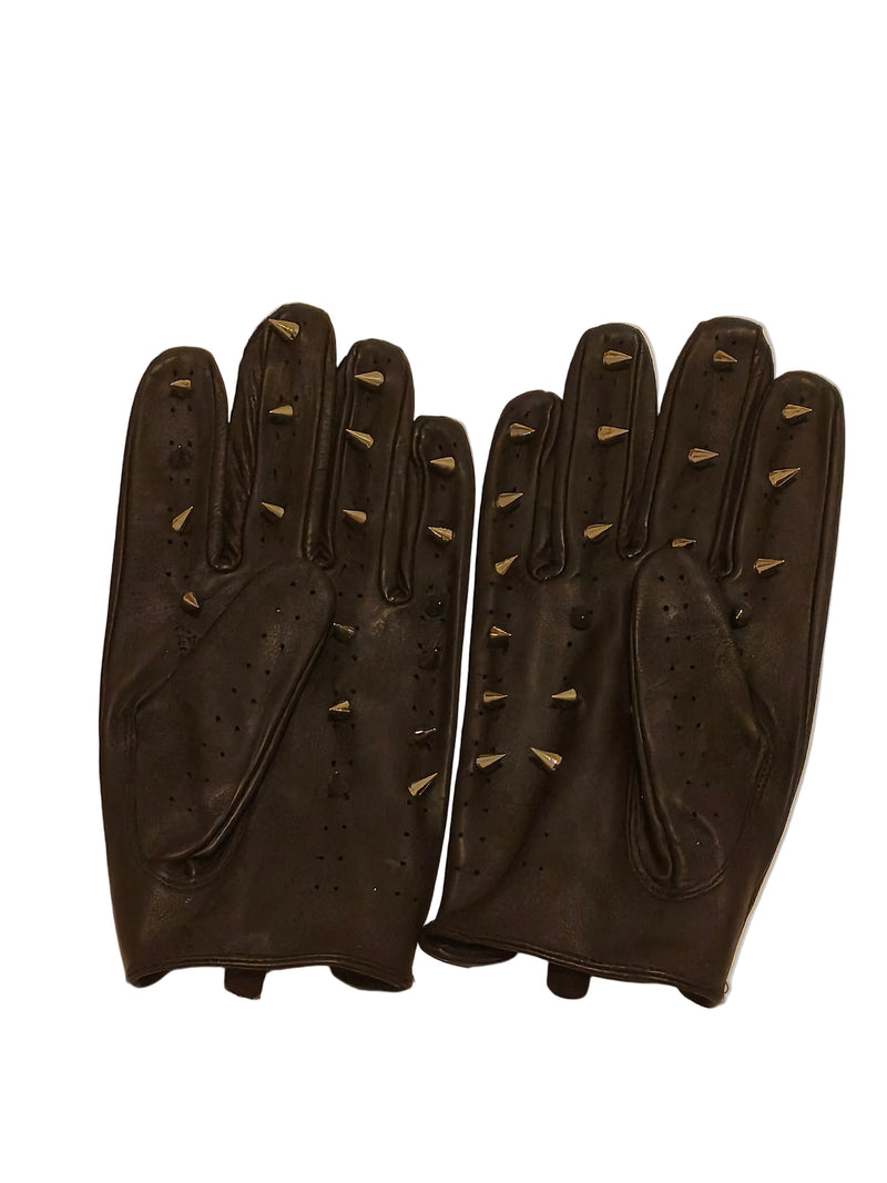 Collection gants cuir pointes métalliques BDSM AdryX