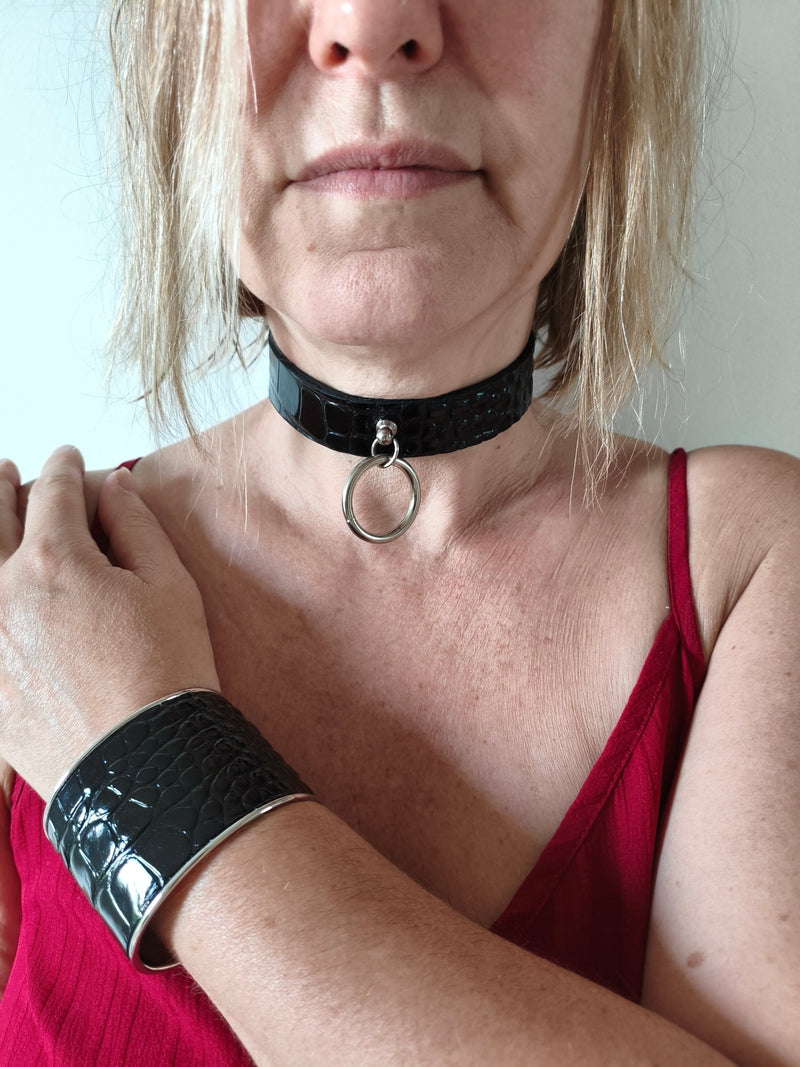 Parures collier et bracelet en cuir AdryX