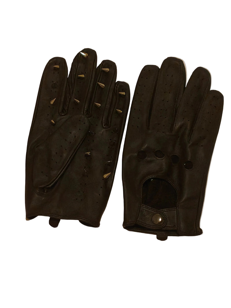 Gants cuir pointes métalliques BDSM AdryX - détail pointes