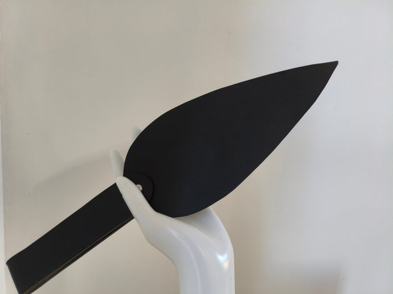 Paddle La plume de minuit cuir noir BDSM AdryX - vue complète