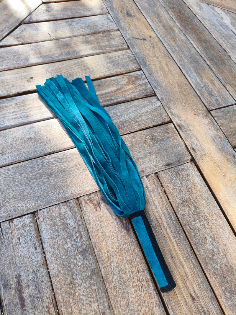 Soft Teal Leather Flogger – Beginner Flogger, Handmade