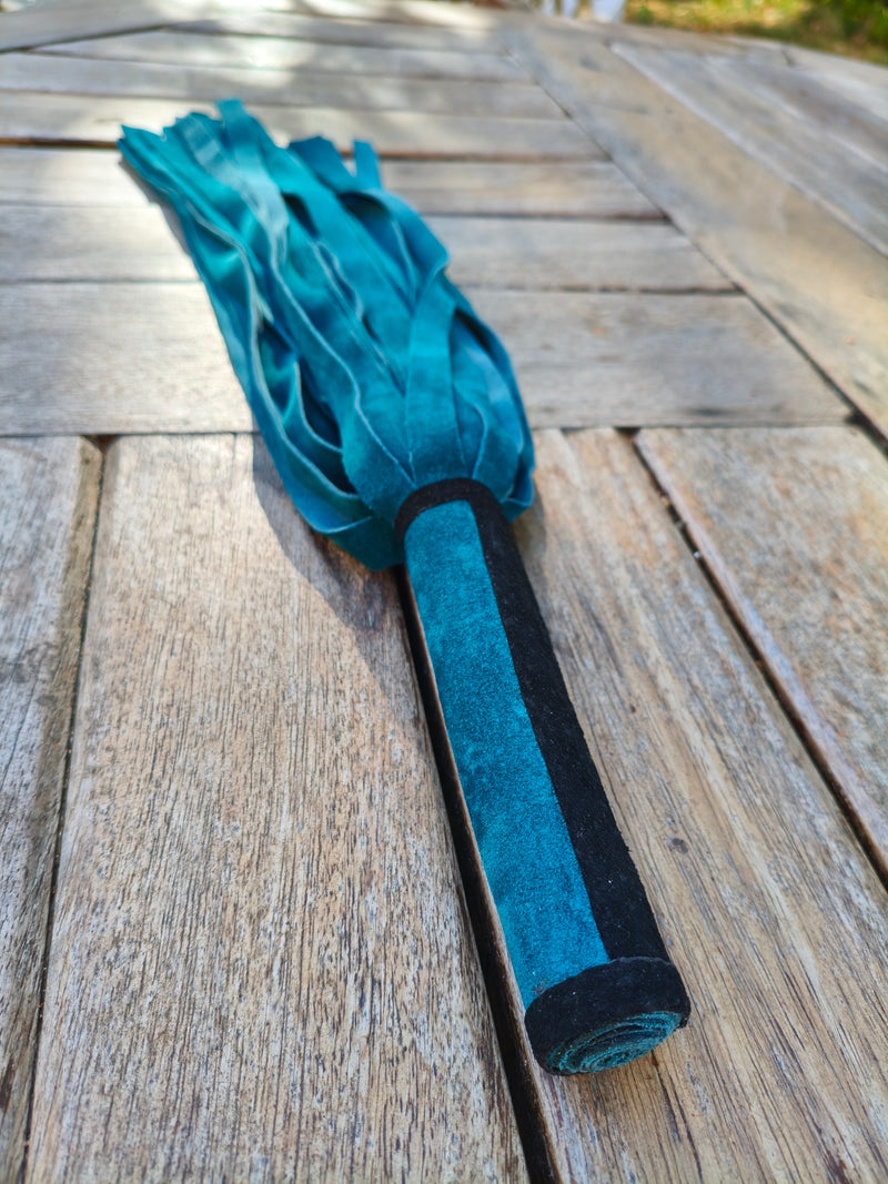 Soft Teal Leather Flogger – Beginner Flogger, Handmade